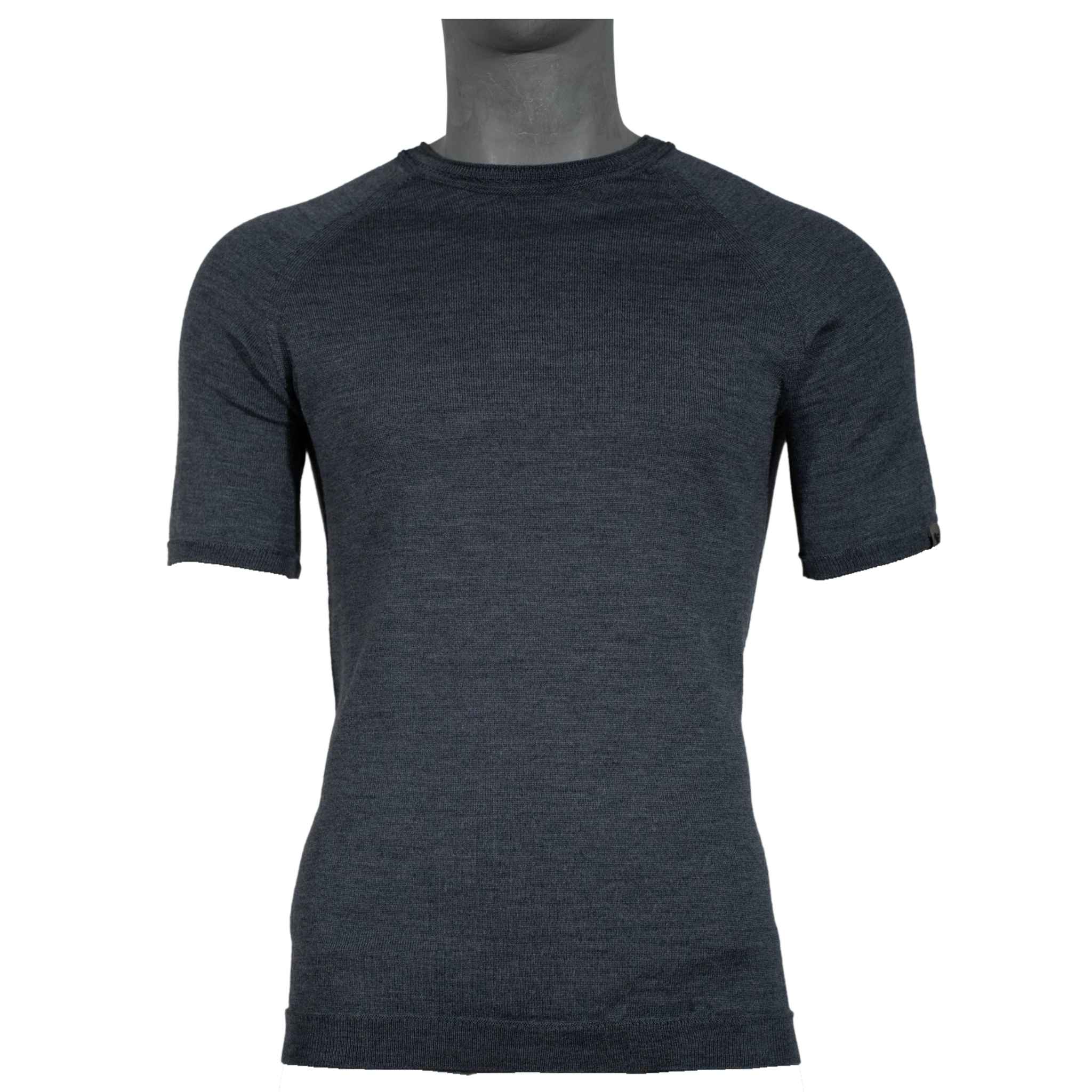 Merino T-Shirt Heren Ronde Hals - Grijs Melee