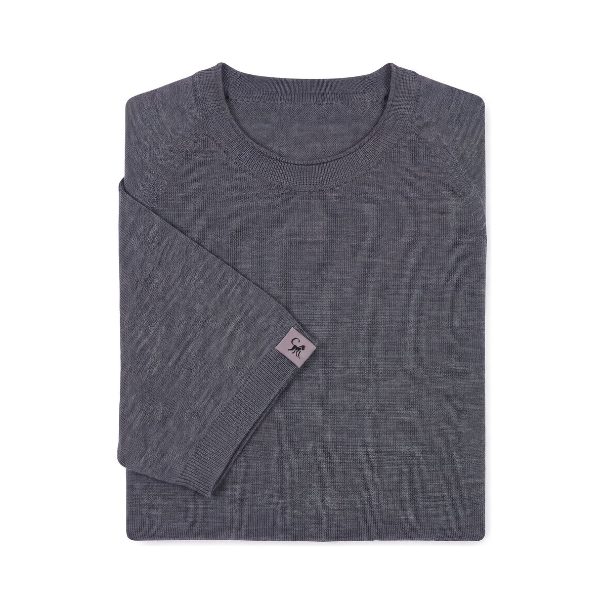 Merino T-Shirt Heren Ronde Hals - Grijs Melee