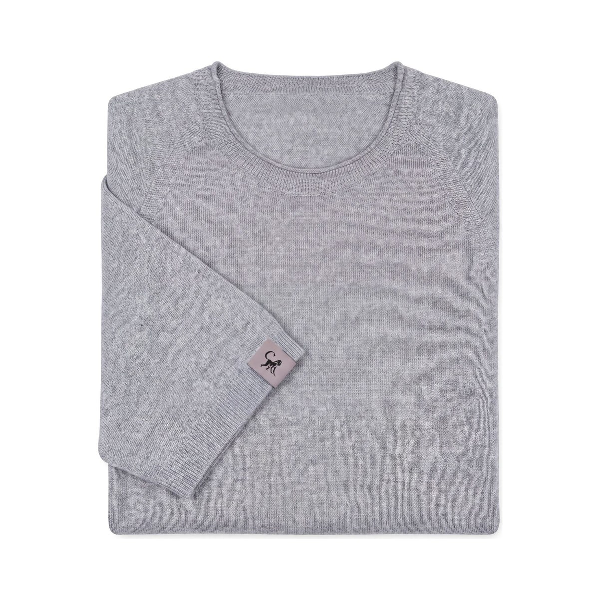 Merino T-Shirt Heren Ronde Hals - Lichtgris Mêlée