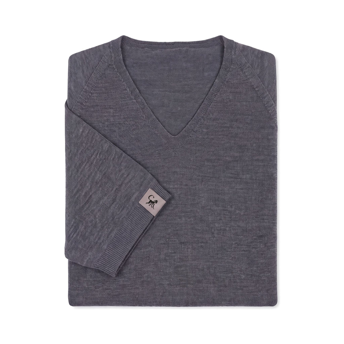 Merino T-Shirt Heren V-Hals - Grijs Melee