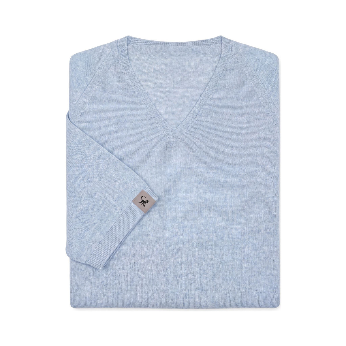 Merino T-Shirt Heren V-Hals - Lichtblauw