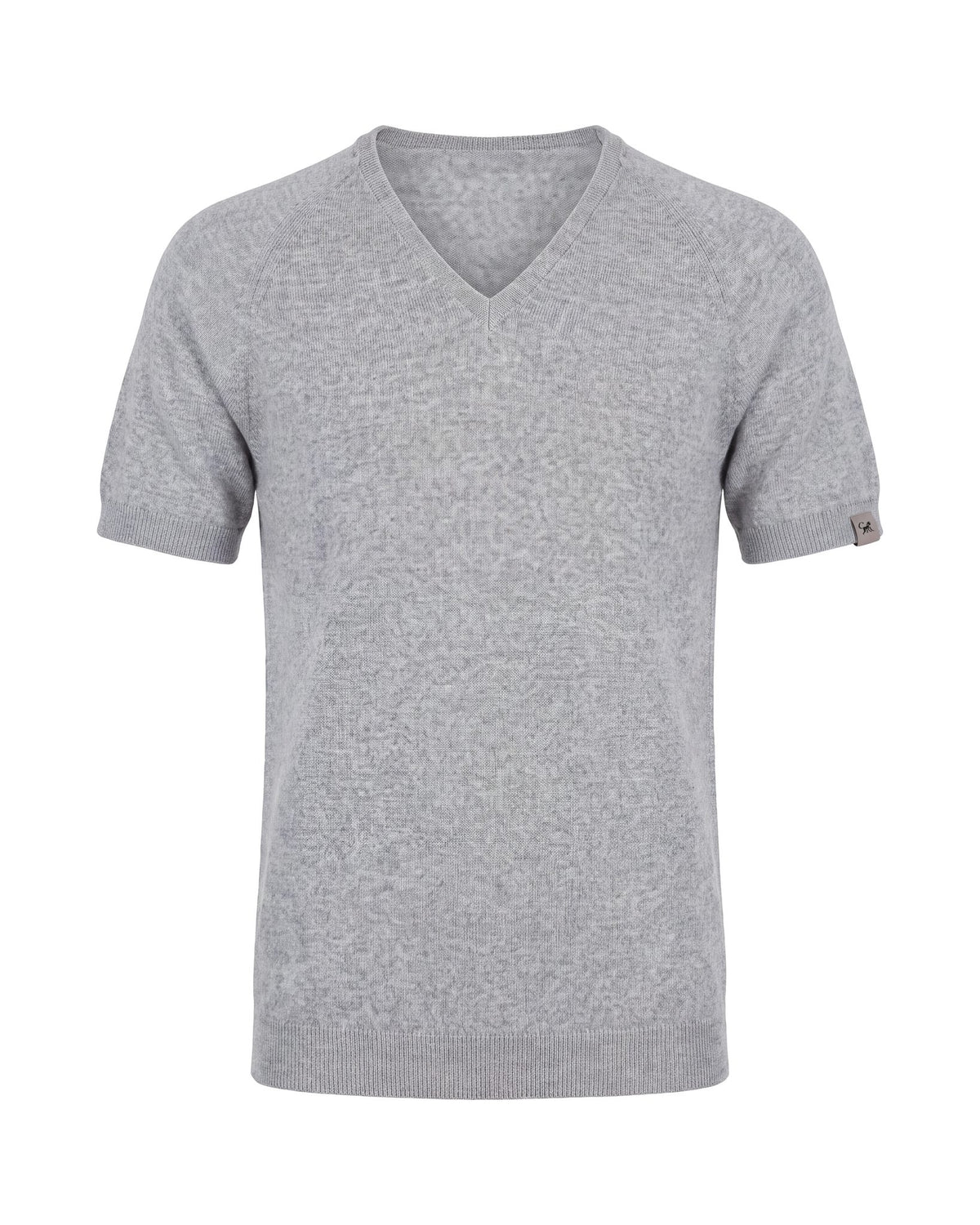 Merino T-Shirt Heren V-Hals - Lichtgrijs Mêlée