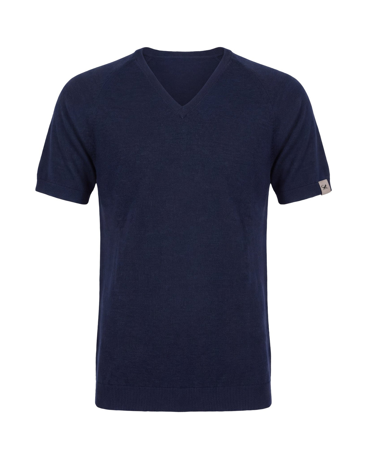 Merino T-Shirt Heren V-Hals - Navyblauw