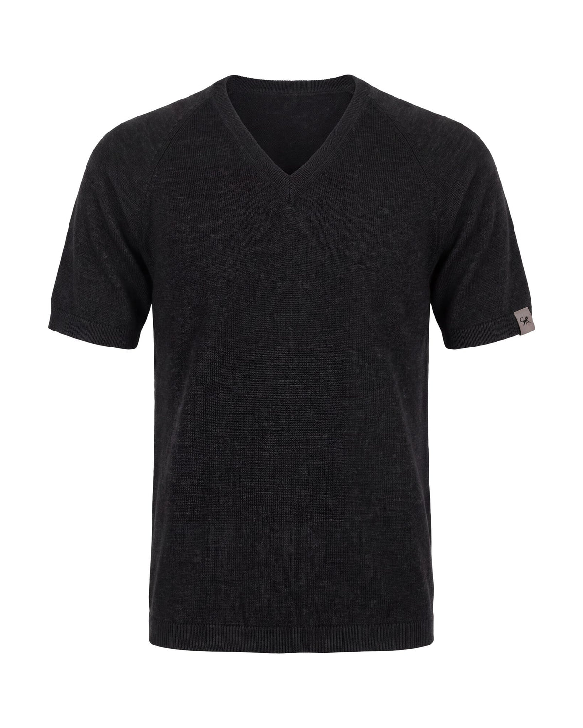Merino T-Shirt Heren V-Hals - Zwart Melee