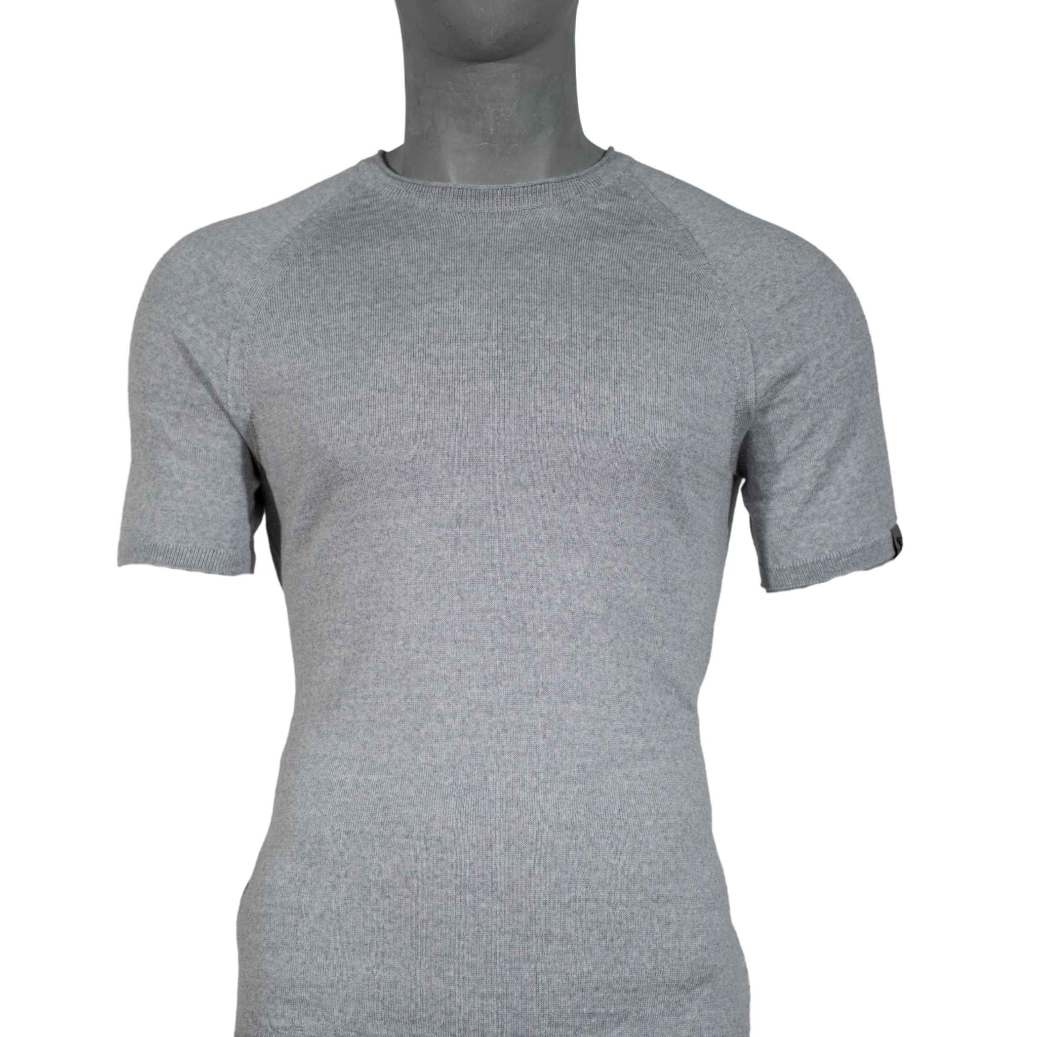 Merino T-Shirt Heren Ronde Hals - Lichtgris Mêlée