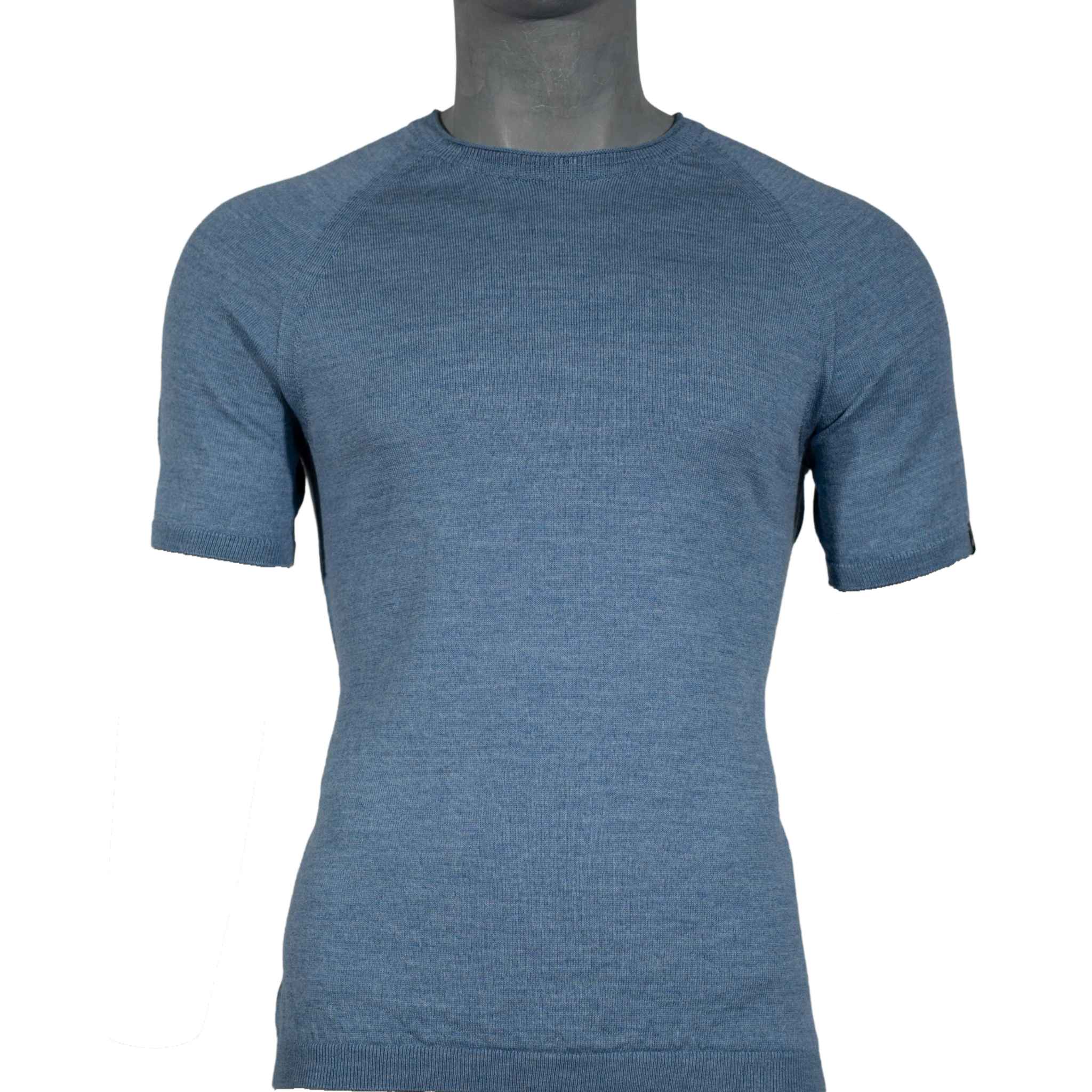 Merino T-Shirt Heren Ronde Hals - Petrolblauw