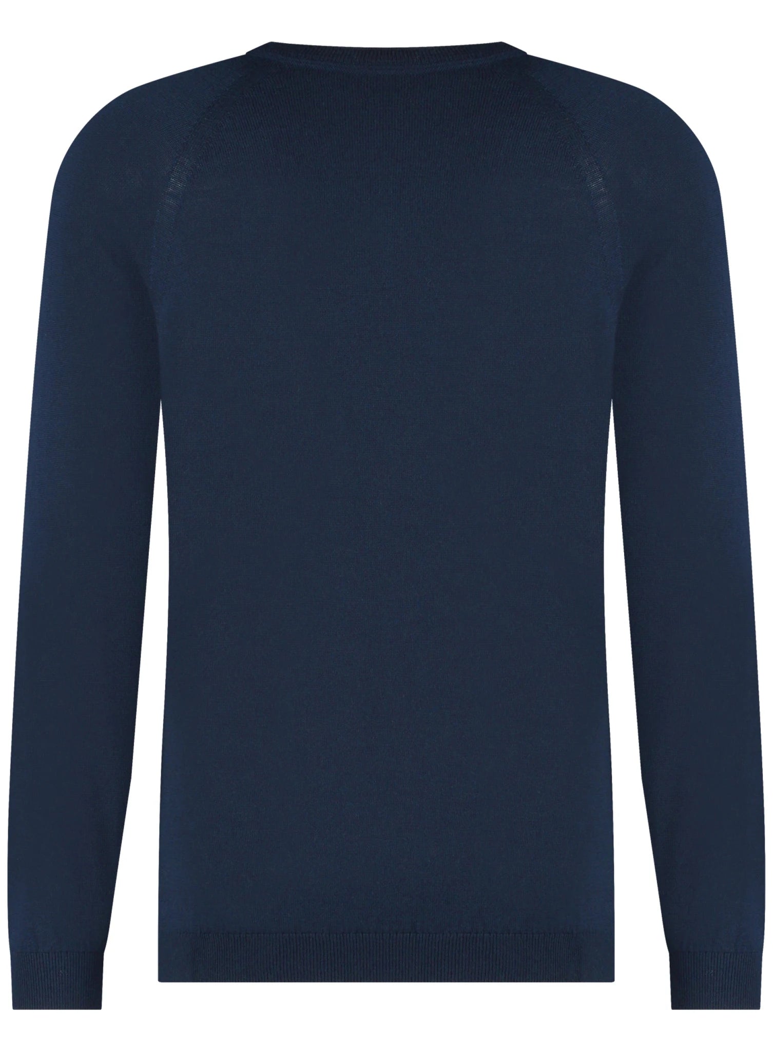 Heren trui van merinowol met ronde hals - Navy - Meedin
