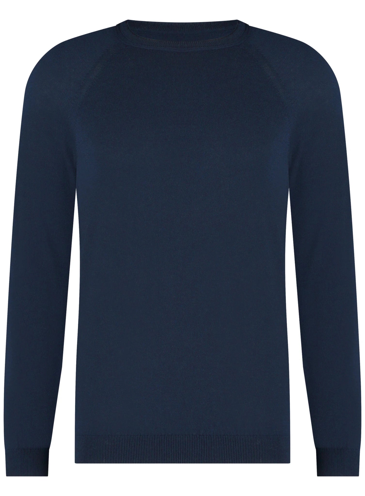 Heren trui van merinowol met ronde hals - Navy - Meedin