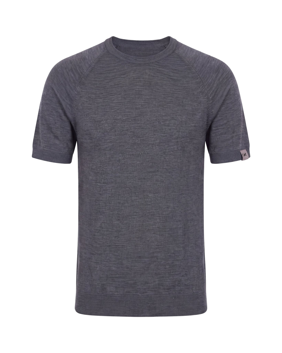 Merino T-Shirt Heren Ronde Hals - Grijs Melee