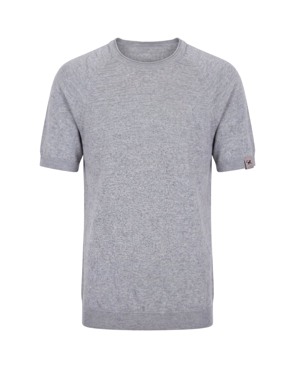 Merino T-Shirt Heren Ronde Hals - Lichtgris Mêlée