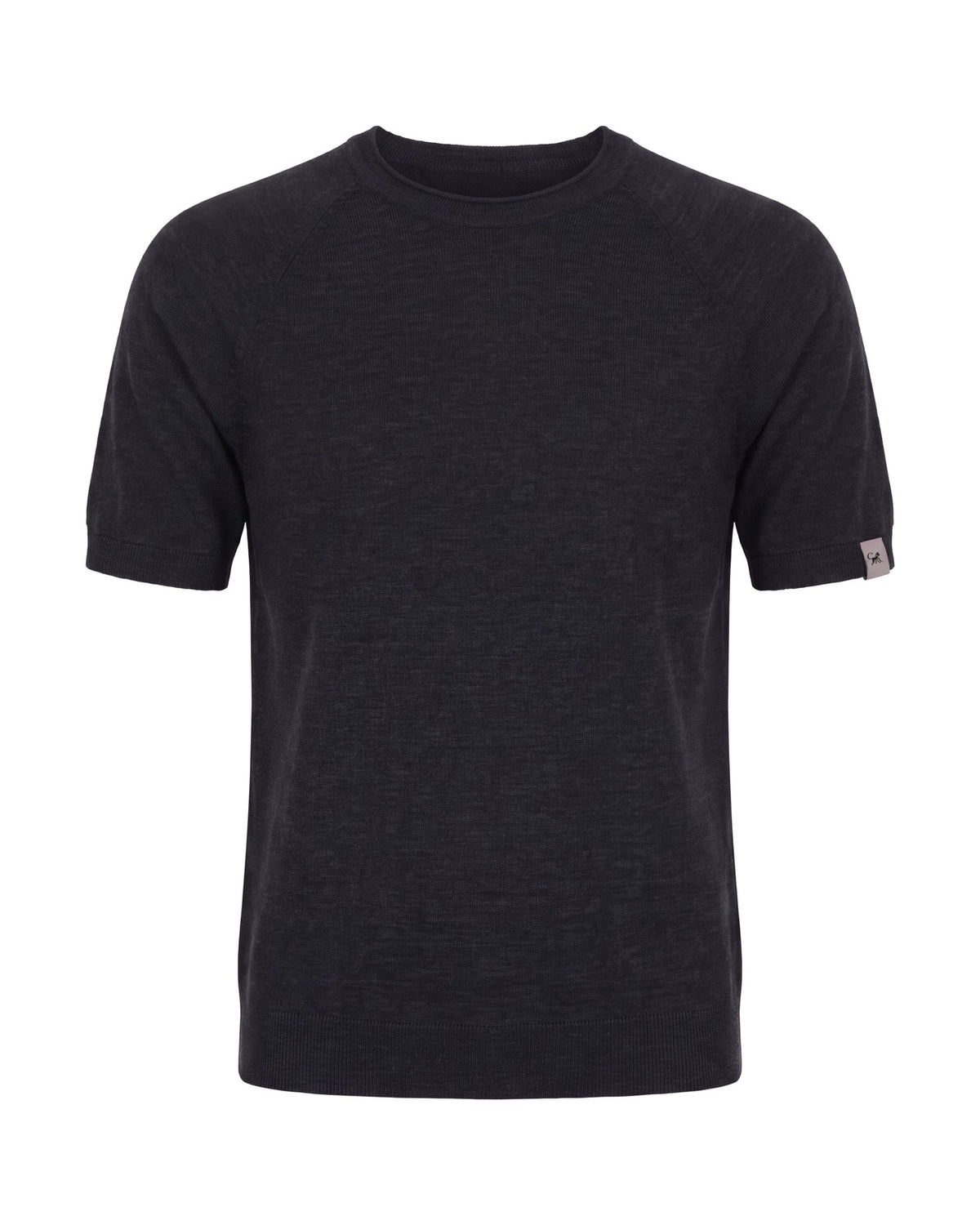 Merino T-Shirt Heren Ronde Hals - Zwart Melee