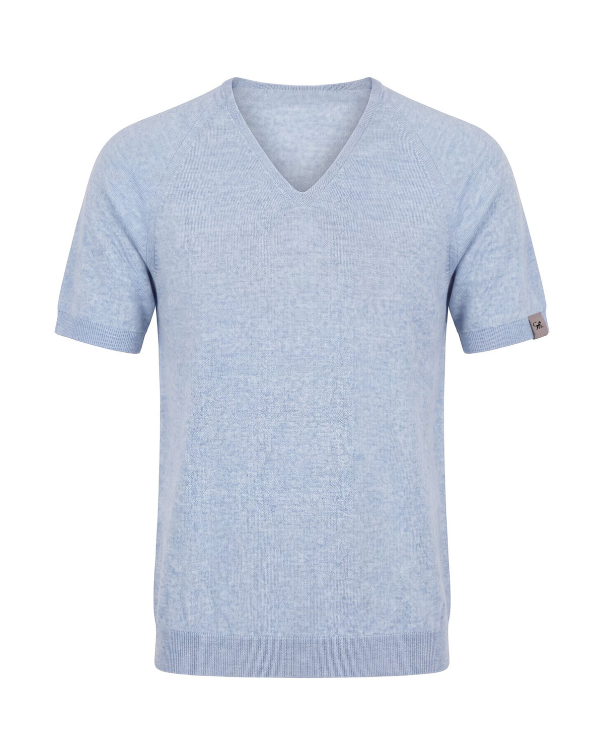 Merino T-Shirt Heren V-Hals - Lichtblauw