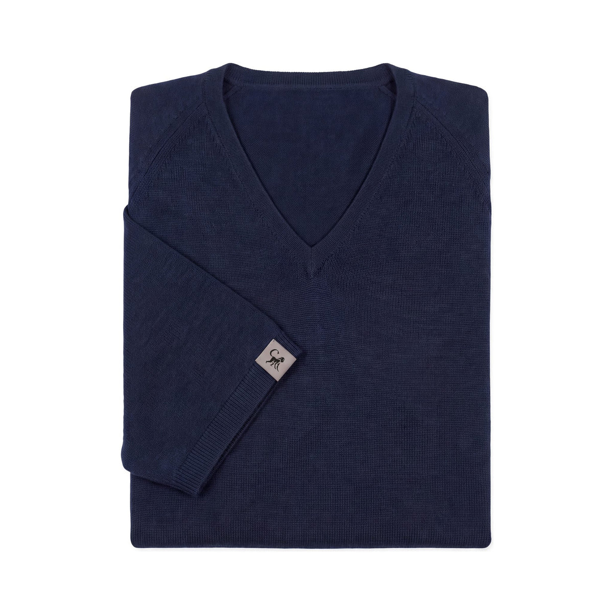 Merino T-Shirt Heren V-Hals - Navyblauw
