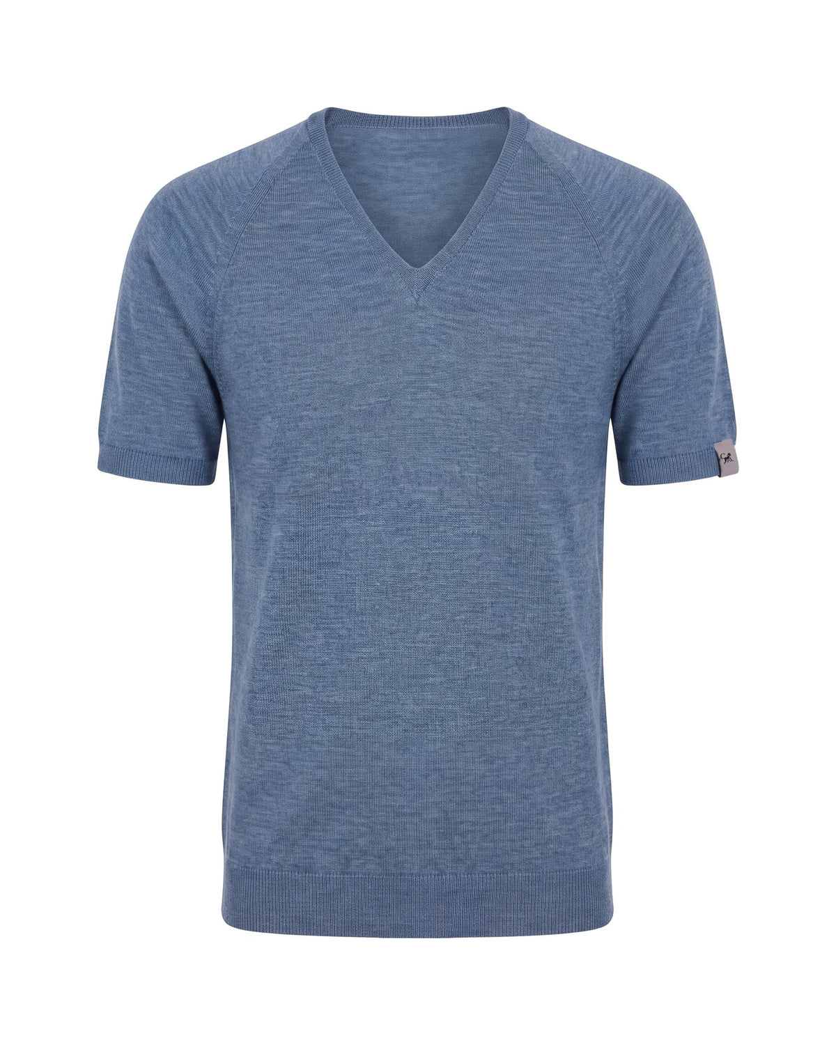 Merino T-Shirt Heren V-Hals - Petrolblauw