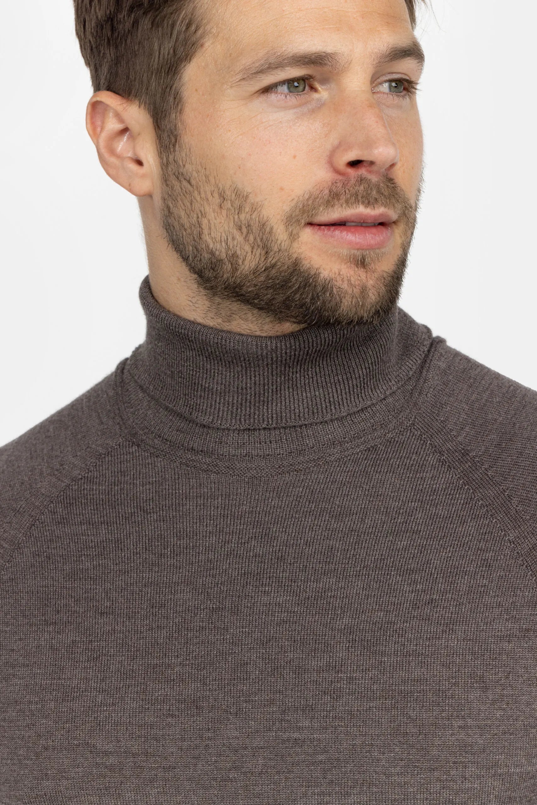 Heren coltrui van merinowol - Taupe