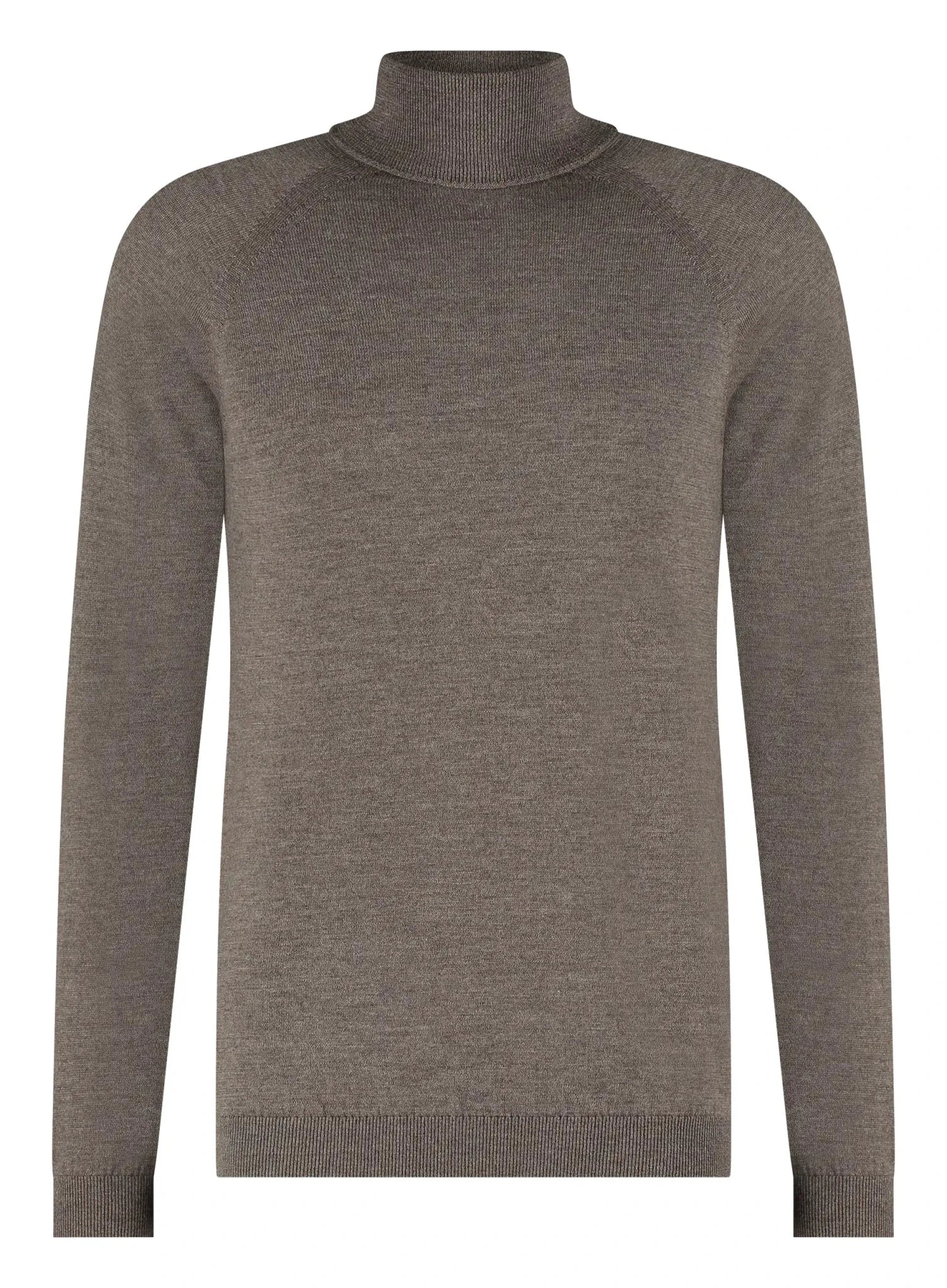 Heren coltrui van merinowol - Taupe - Meedin
