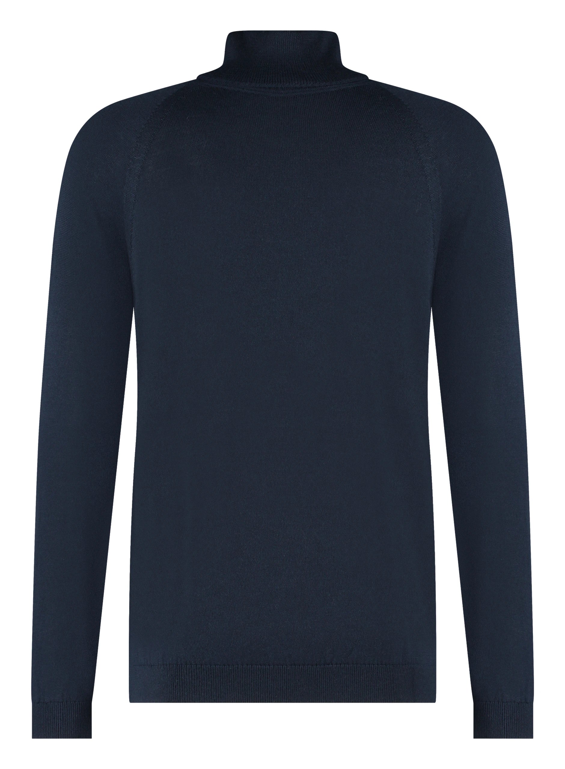 Heren coltrui van merinowol - Navyblauw