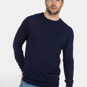 Ronde hals Merino Navy
