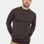 Ronde hals Merino Donker Bruin